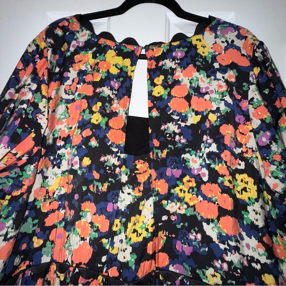 Maeve by Anthropology Black Floral Long Sleeve Dress - Picture 6 of 7